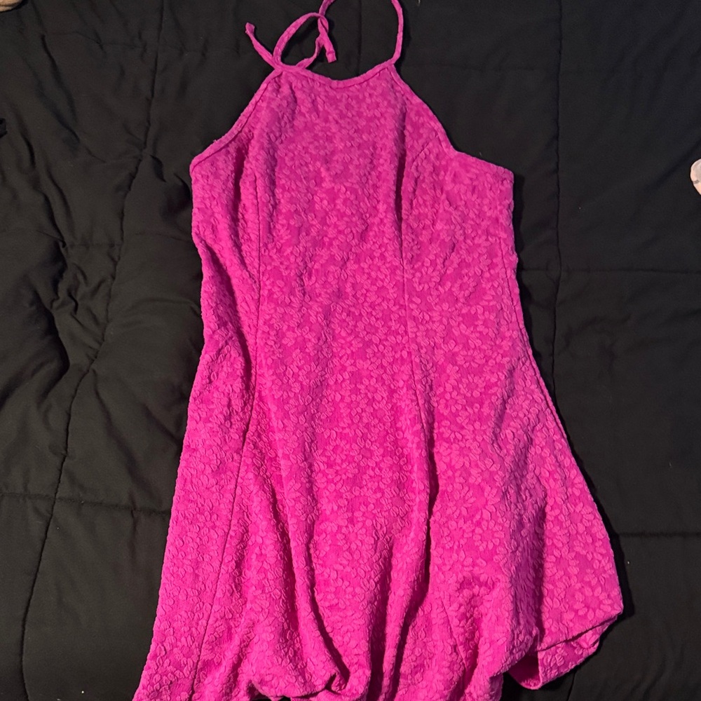 Vibrant Pink Halter Dress